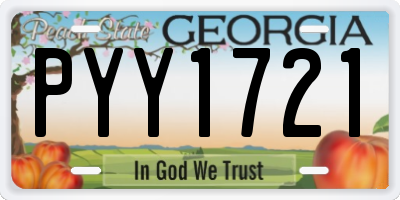 GA license plate PYY1721