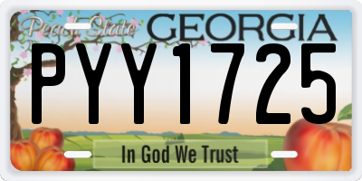 GA license plate PYY1725