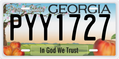 GA license plate PYY1727