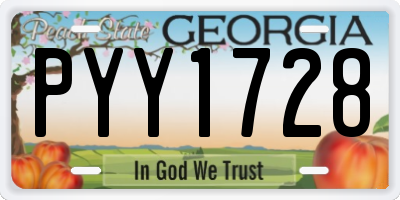 GA license plate PYY1728