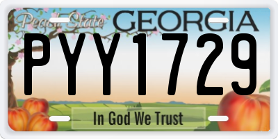 GA license plate PYY1729