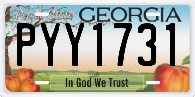 GA license plate PYY1731