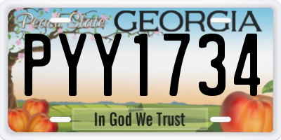 GA license plate PYY1734