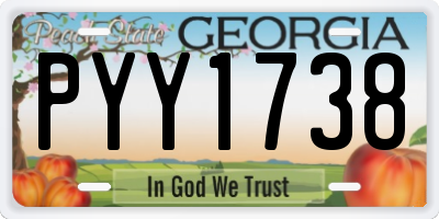 GA license plate PYY1738