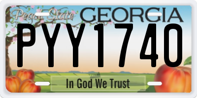 GA license plate PYY1740