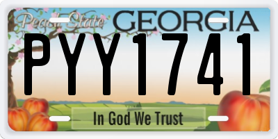 GA license plate PYY1741