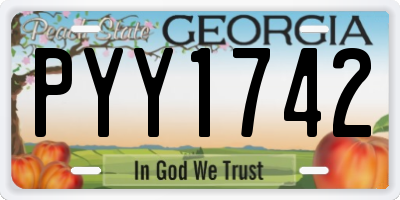 GA license plate PYY1742
