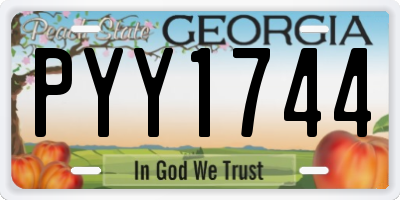 GA license plate PYY1744
