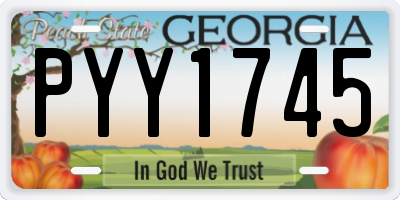 GA license plate PYY1745