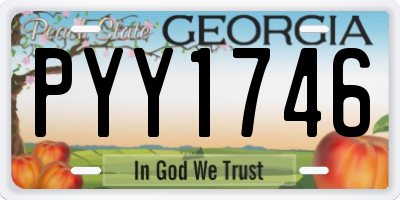 GA license plate PYY1746