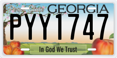 GA license plate PYY1747