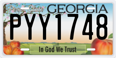 GA license plate PYY1748