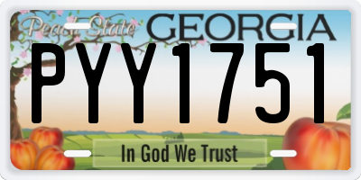 GA license plate PYY1751