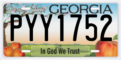 GA license plate PYY1752