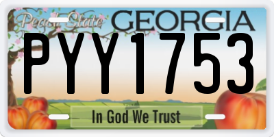 GA license plate PYY1753