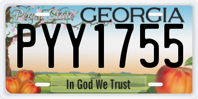 GA license plate PYY1755