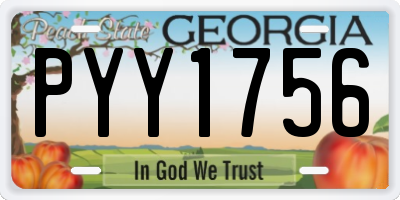 GA license plate PYY1756