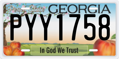 GA license plate PYY1758
