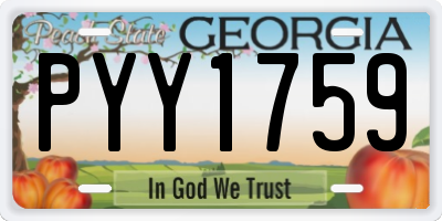 GA license plate PYY1759