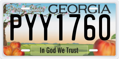 GA license plate PYY1760