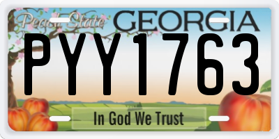 GA license plate PYY1763