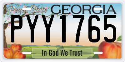 GA license plate PYY1765