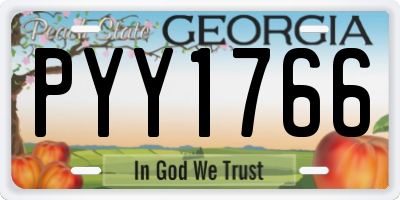 GA license plate PYY1766