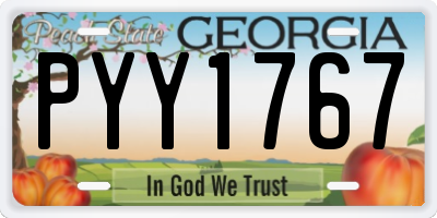 GA license plate PYY1767