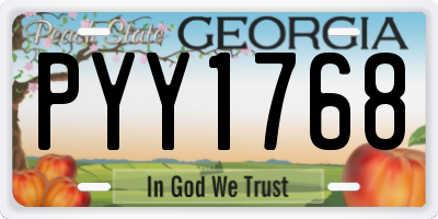 GA license plate PYY1768