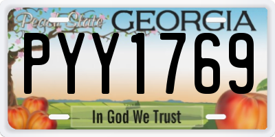 GA license plate PYY1769