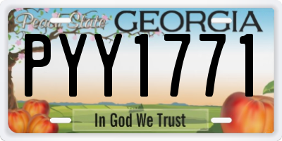GA license plate PYY1771