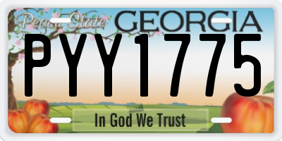 GA license plate PYY1775