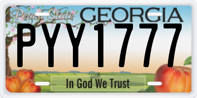 GA license plate PYY1777