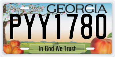 GA license plate PYY1780