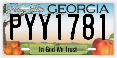 GA license plate PYY1781