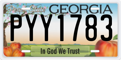 GA license plate PYY1783