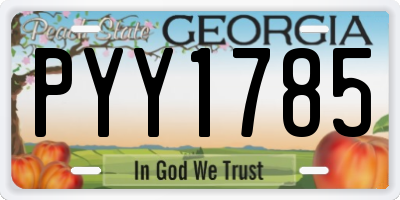 GA license plate PYY1785