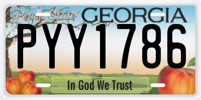 GA license plate PYY1786