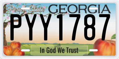GA license plate PYY1787