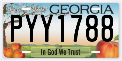 GA license plate PYY1788