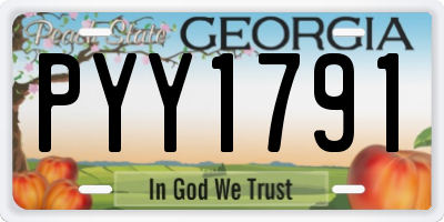 GA license plate PYY1791