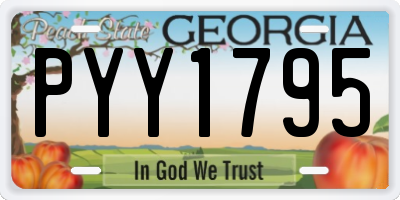 GA license plate PYY1795