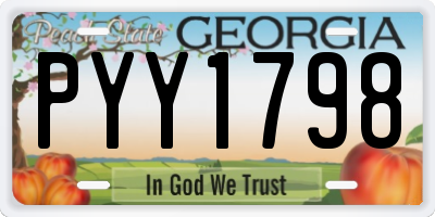 GA license plate PYY1798