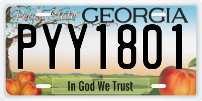 GA license plate PYY1801