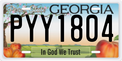 GA license plate PYY1804