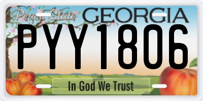 GA license plate PYY1806