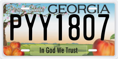 GA license plate PYY1807
