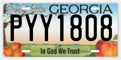 GA license plate PYY1808