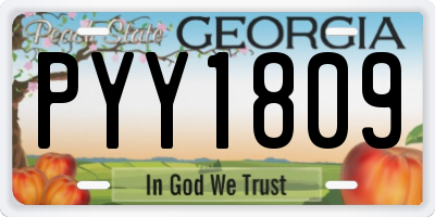 GA license plate PYY1809