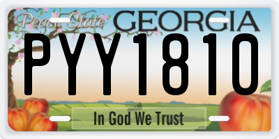 GA license plate PYY1810
